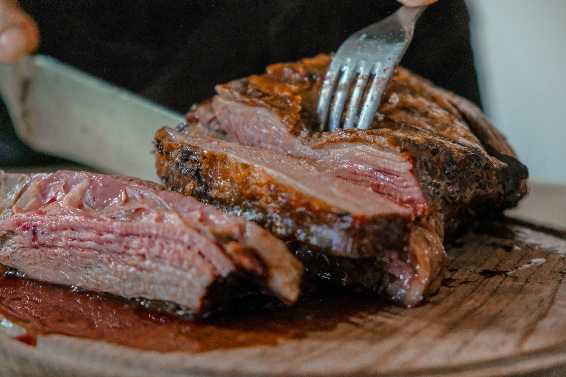 Sliced grilled steak